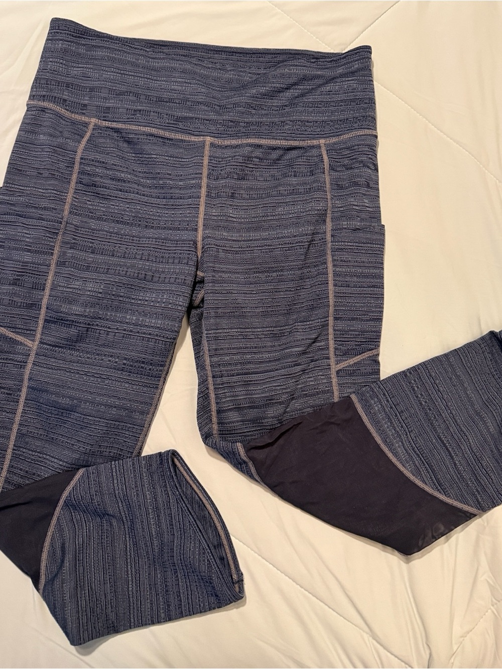 Athleta Heathered Navy Blue leggings L